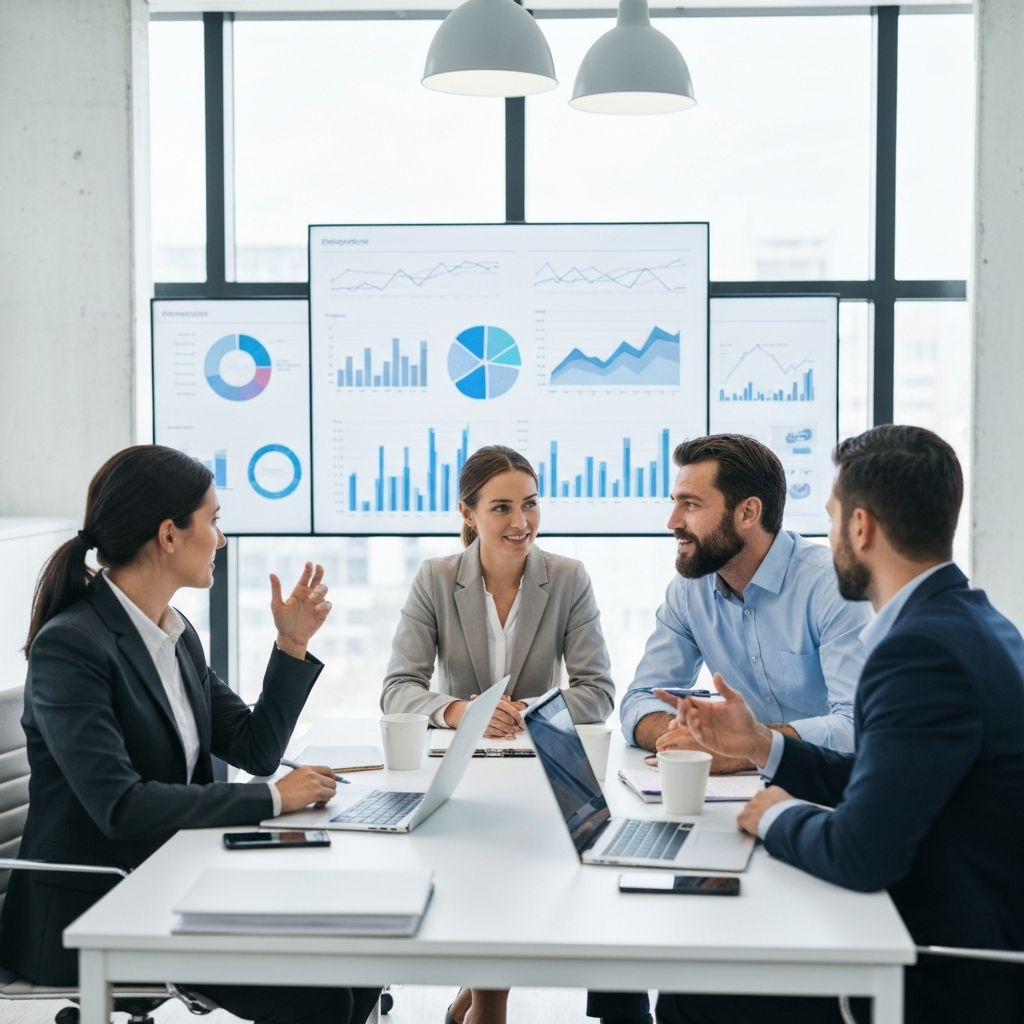 Professionelles Business Consulting Team bei Strategiebesprechung